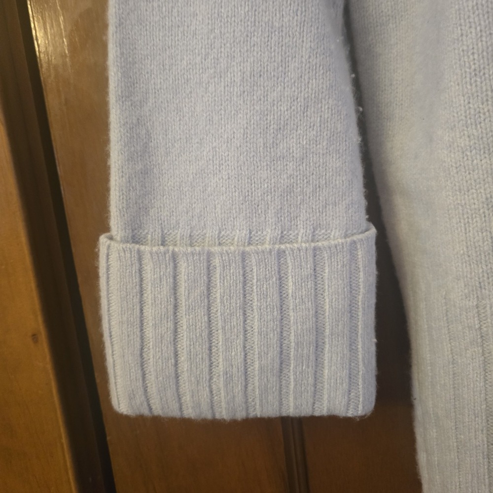 Madewell (Re)sourced Cashmere Mock Neck Sweater Womens XS Spring Blue Oversized - Picture 6 of 10